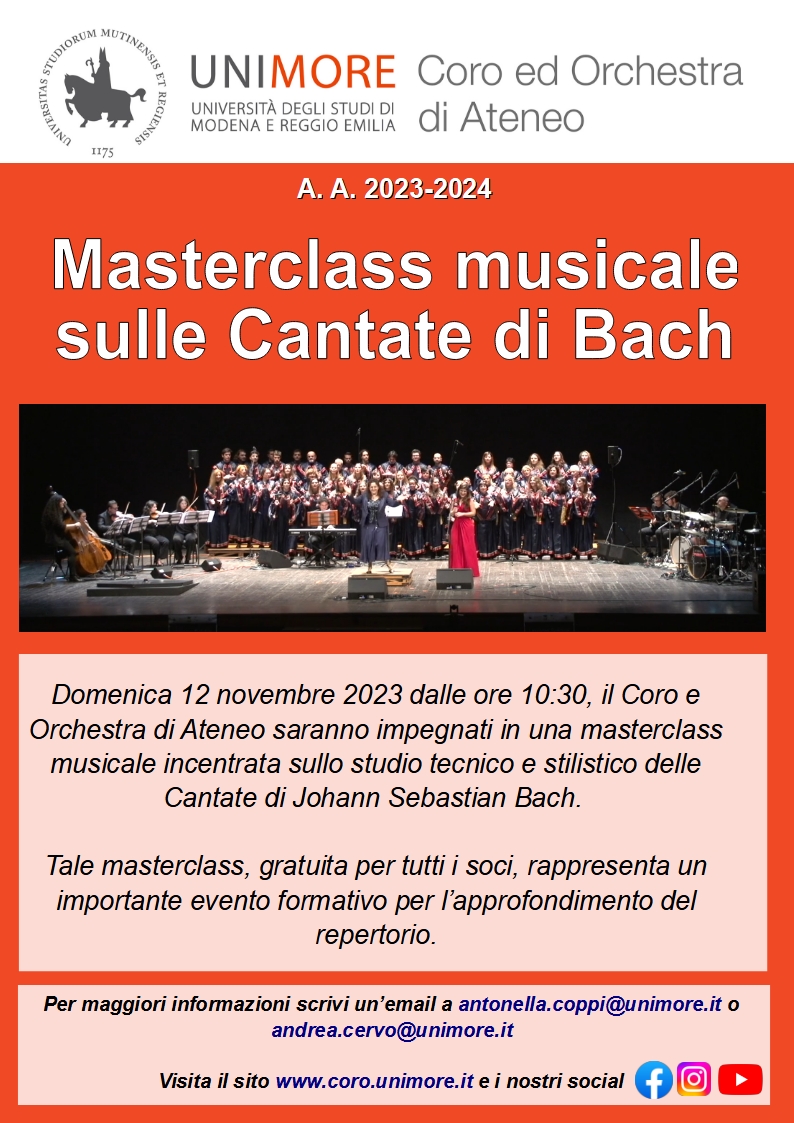 Locandina masterclass Cantate di Bach